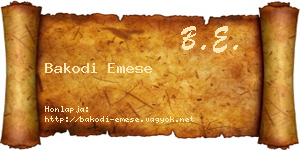 Bakodi Emese névjegykártya