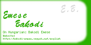 emese bakodi business card